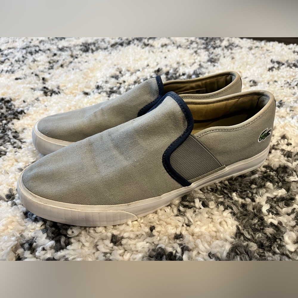 Lacoste Grey Slip-On Loafers for Men